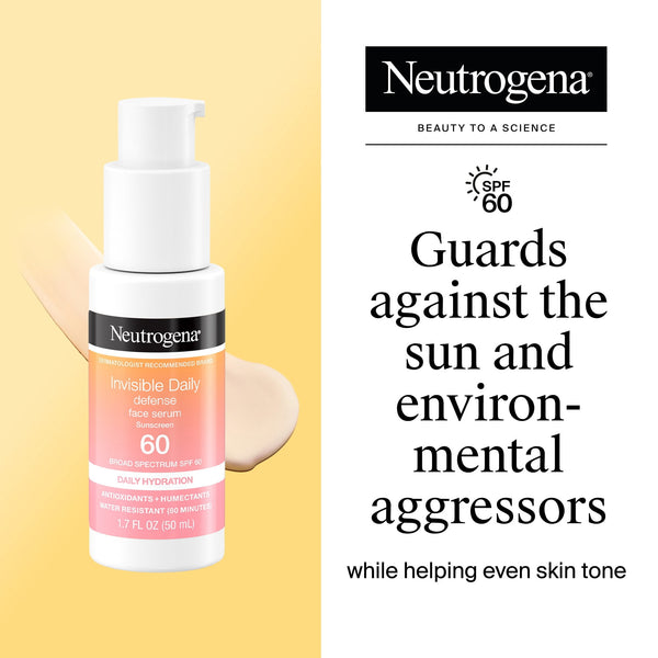 Neutrogena Invisible Daily Defense Face Serum Sunscreen with SPF 60+, 1.7 Fl oz