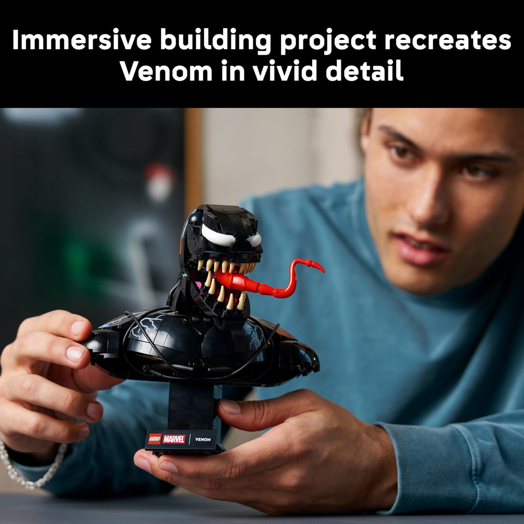 LEGO Marvel Venom Bust Collectible Building Set 76356 for Adults 18+ with Venom Minifigure
