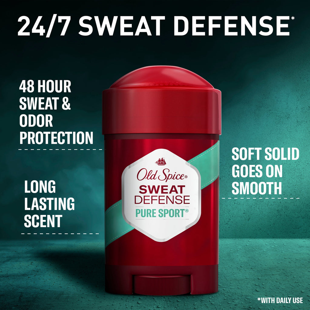 Old Spice Deodorant for Men, Antiperspirant, Pure Sport, 24/7 Sweat Defense, 2.6 oz