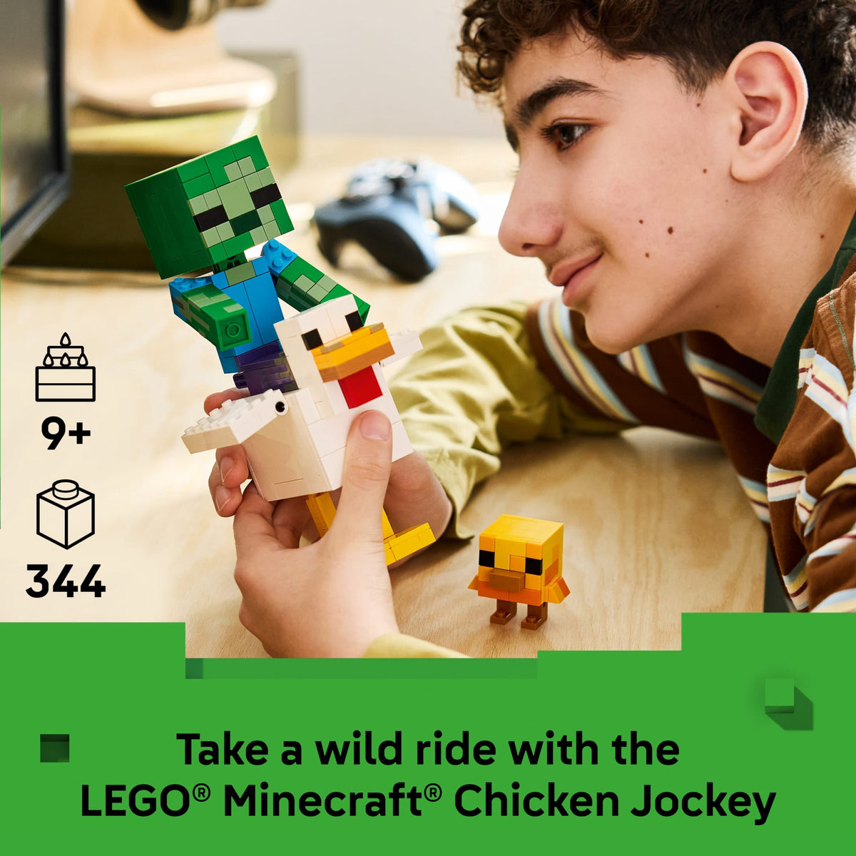 LEGO Minecraft Chicken Jockey Building Toy 21582, Ages 9+
