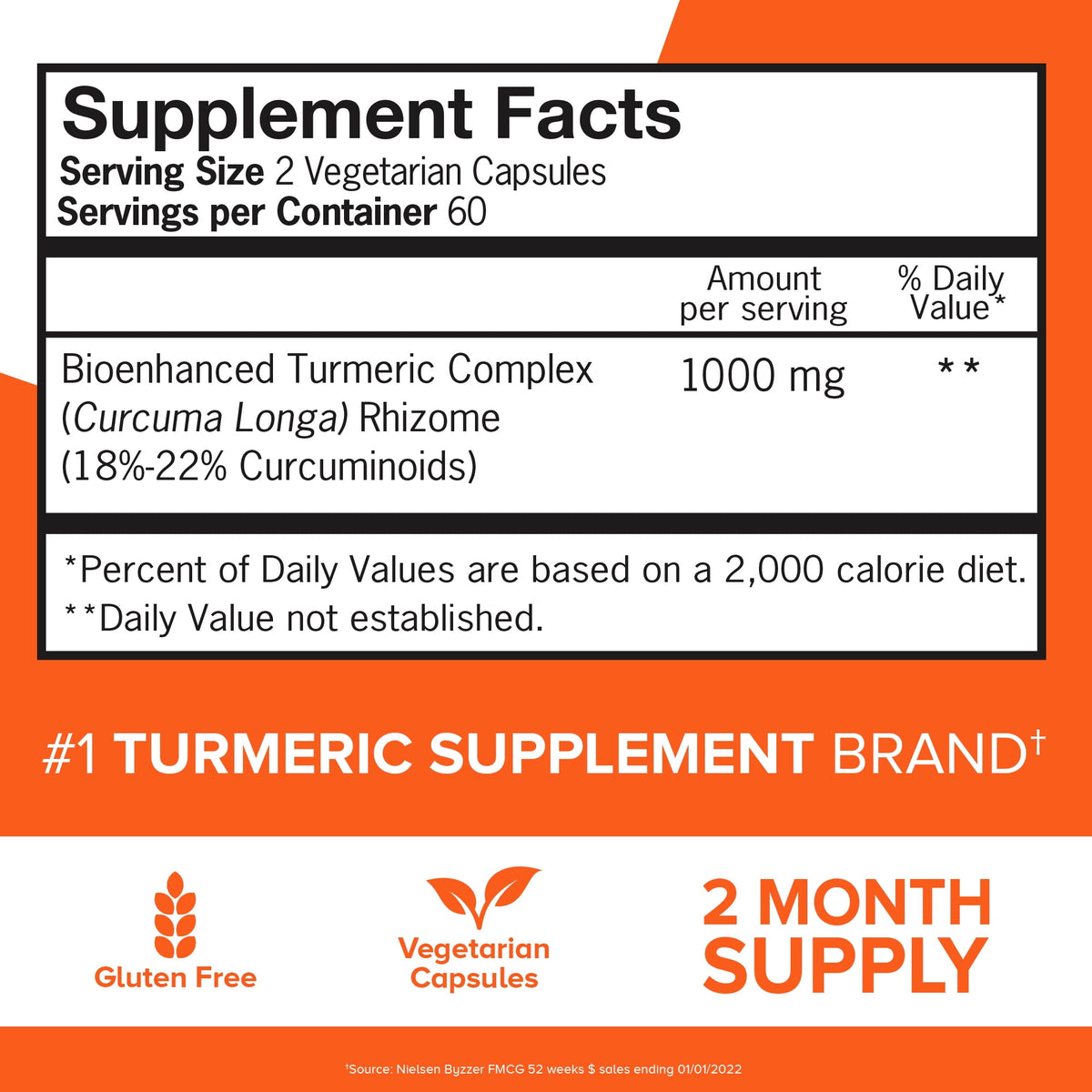 Qunol Turmeric Capsules, 1000mg, Ultra High Absorption, Joint Support Herbal Supplement, 120 Count
