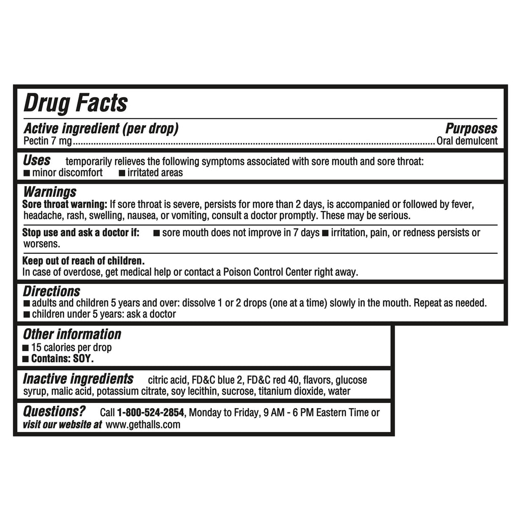 HALLS Soothing Cool Berry Throat Drops, FSA/HSA Eligible, 25 Drops