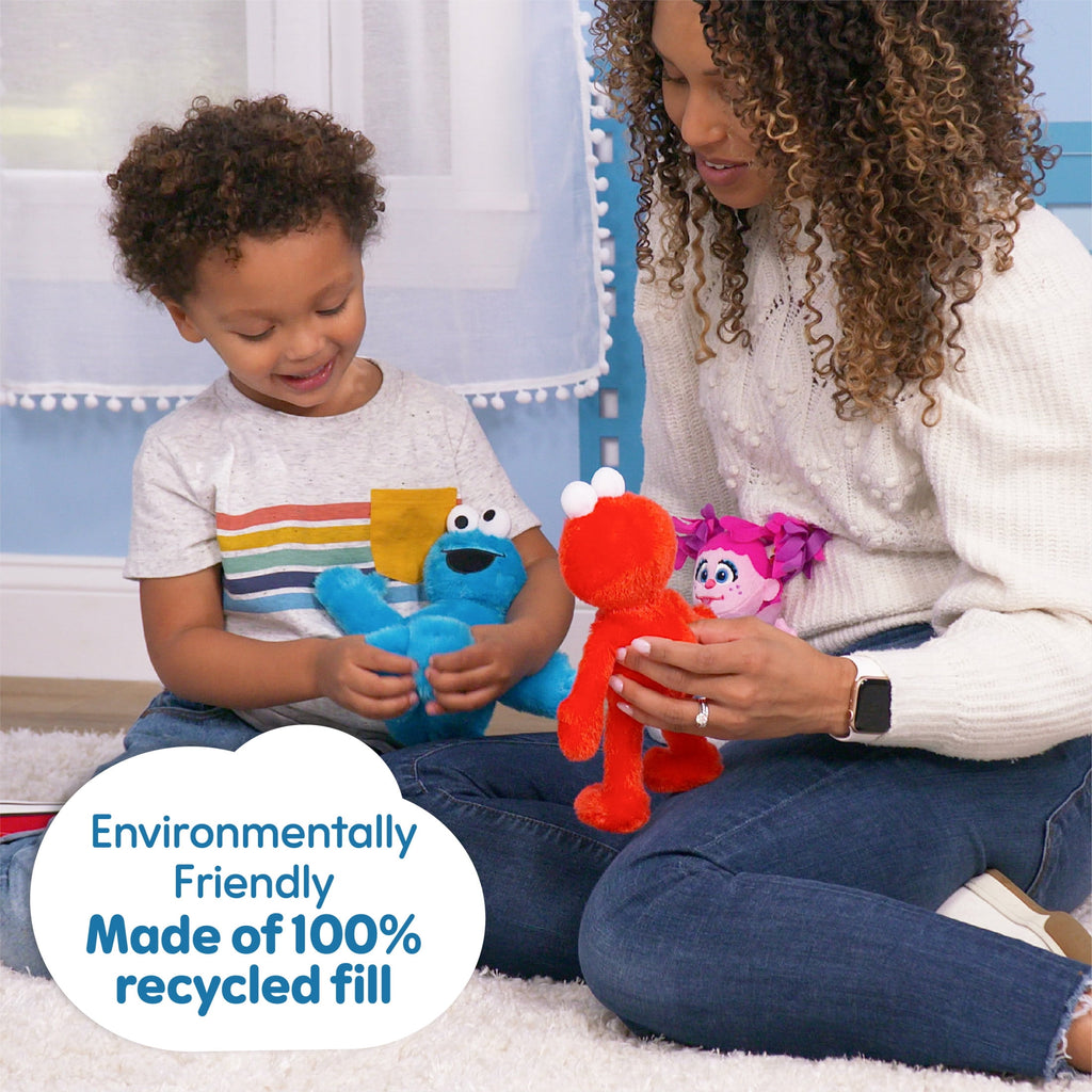 Sesame Street Friends 8-inch Elmo Sustainable Plush Stuffed Animal, Kids Toys for Ages 18 month