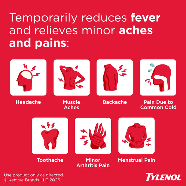 Tylenol Extra Strength 500mg Acetaminophen Caplets, Travel Size, 10 Count