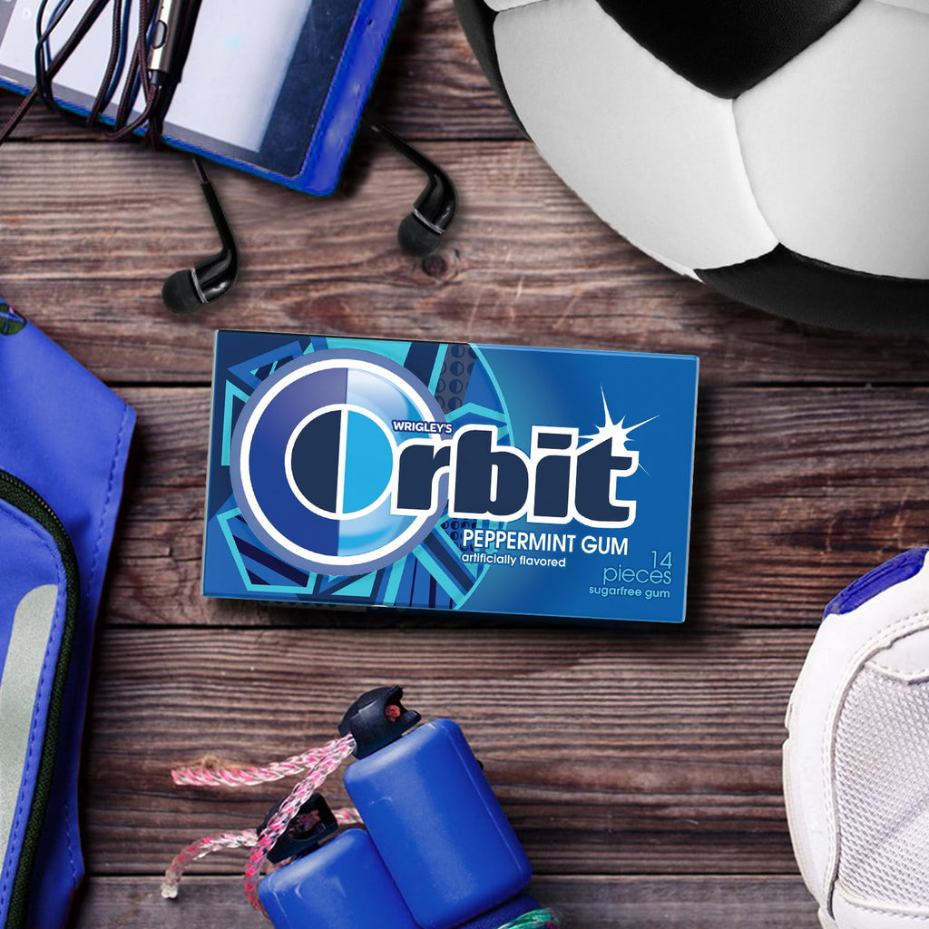 Orbit Peppermint Sugar Free Chewing Gum Travel Essentials - 3 Ct Pack