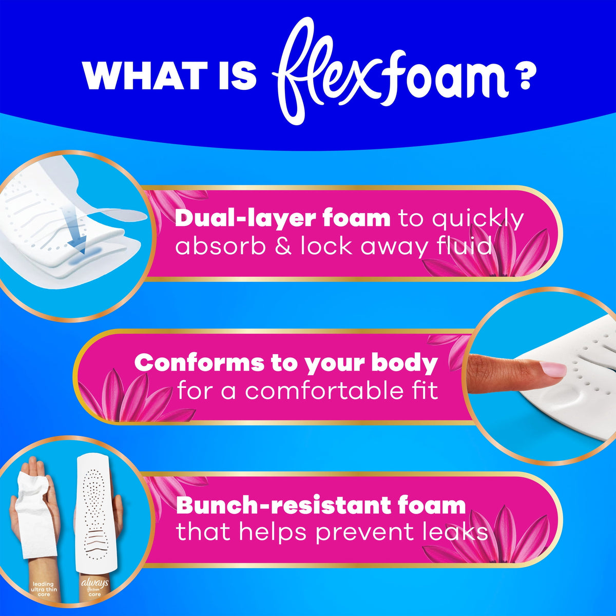 Always Radiant with FlexFoam Pads for Women, Size 2, Heavy Pad with Wings, Scented, 26 Count