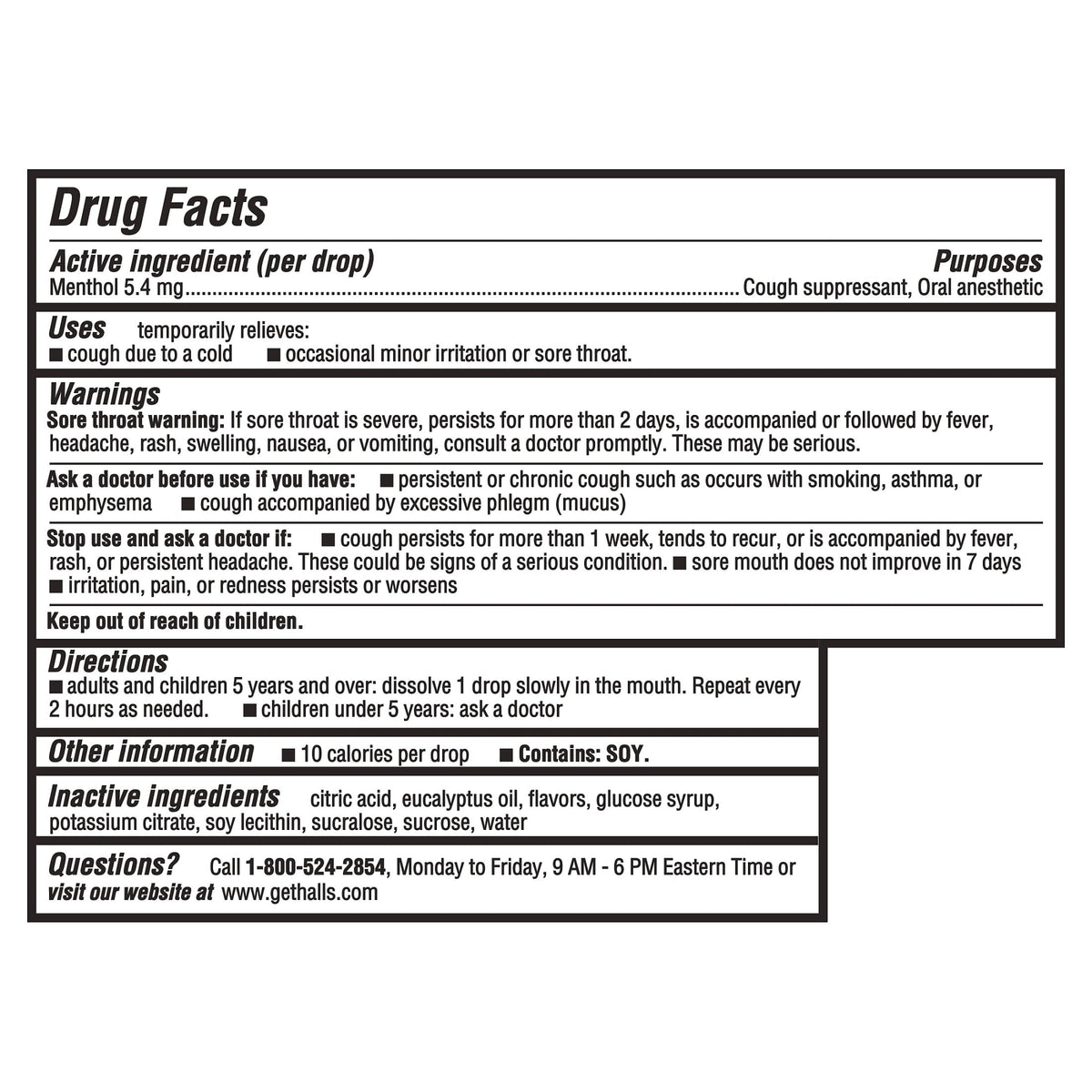 HALLS Cough & Throat Relief Mentho-Lyptus Cough Drops, No Synthetic Dyes, FSA/HSA Eligible, 30 Drops