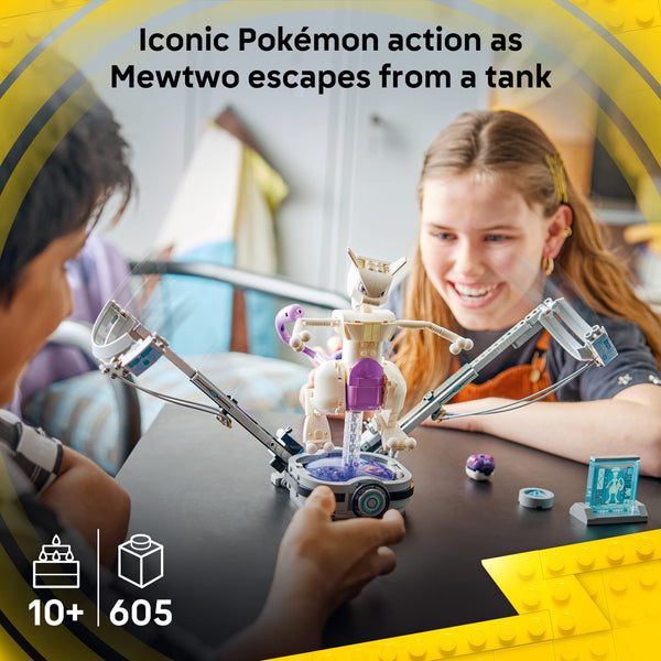 LEGO Pokémon SMART Play Mewtwo's Lab Break 72163 Building Set with SMART Tag and Brick-Built Pokémon Figure, Ages 10+
