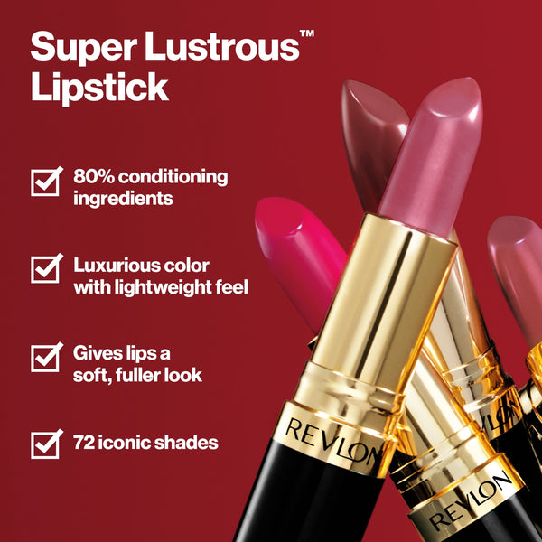 Revlon Super Lustrous Pearl Lipstick, Creamy Formula, 205 Champagne On Ice, 0.15 oz