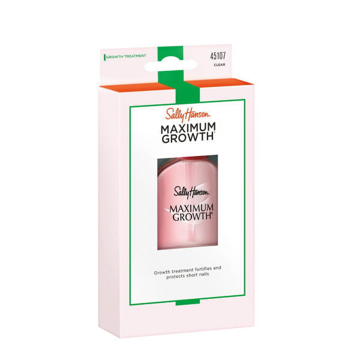 Sally Hansen Treatment Maximum Growth®, Clear, Nail Strengthener Polish, 0.45 Oz, Base Coat Nail Polish