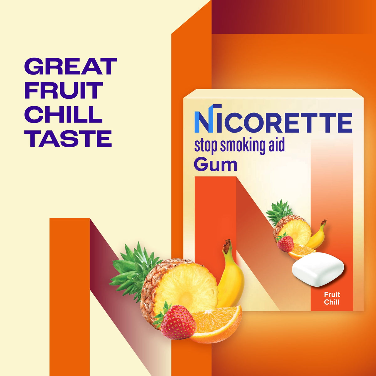 Nicorette Nicotine Gum, Stop Smoking Aids, 2 mg, Fruit Chill, 20 Count
