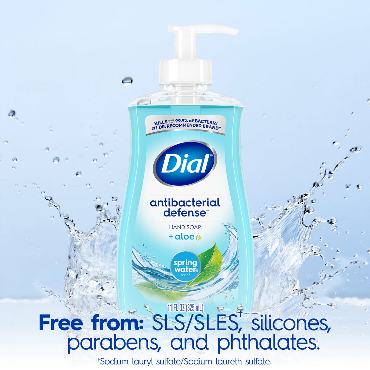 Dial Antibacterial Defense Spring Water Liquid Hand Soap, 11 fl oz