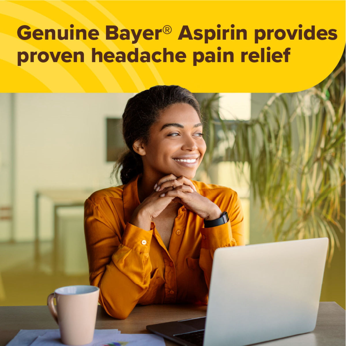 Bayer Genuine Aspirin 325 mg Coated Tablets for Multi-symptom pain relief and Headache Relief, 50 Count