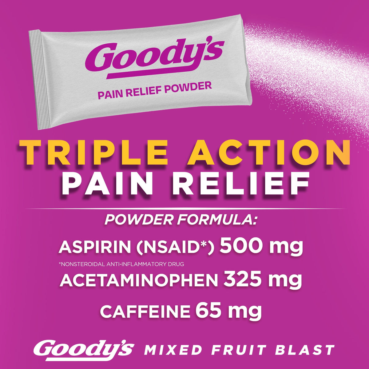 Goody's Extra Strength Headache Powder, Mixed Fruit Blast Flavor, 24 Powder Sticks
