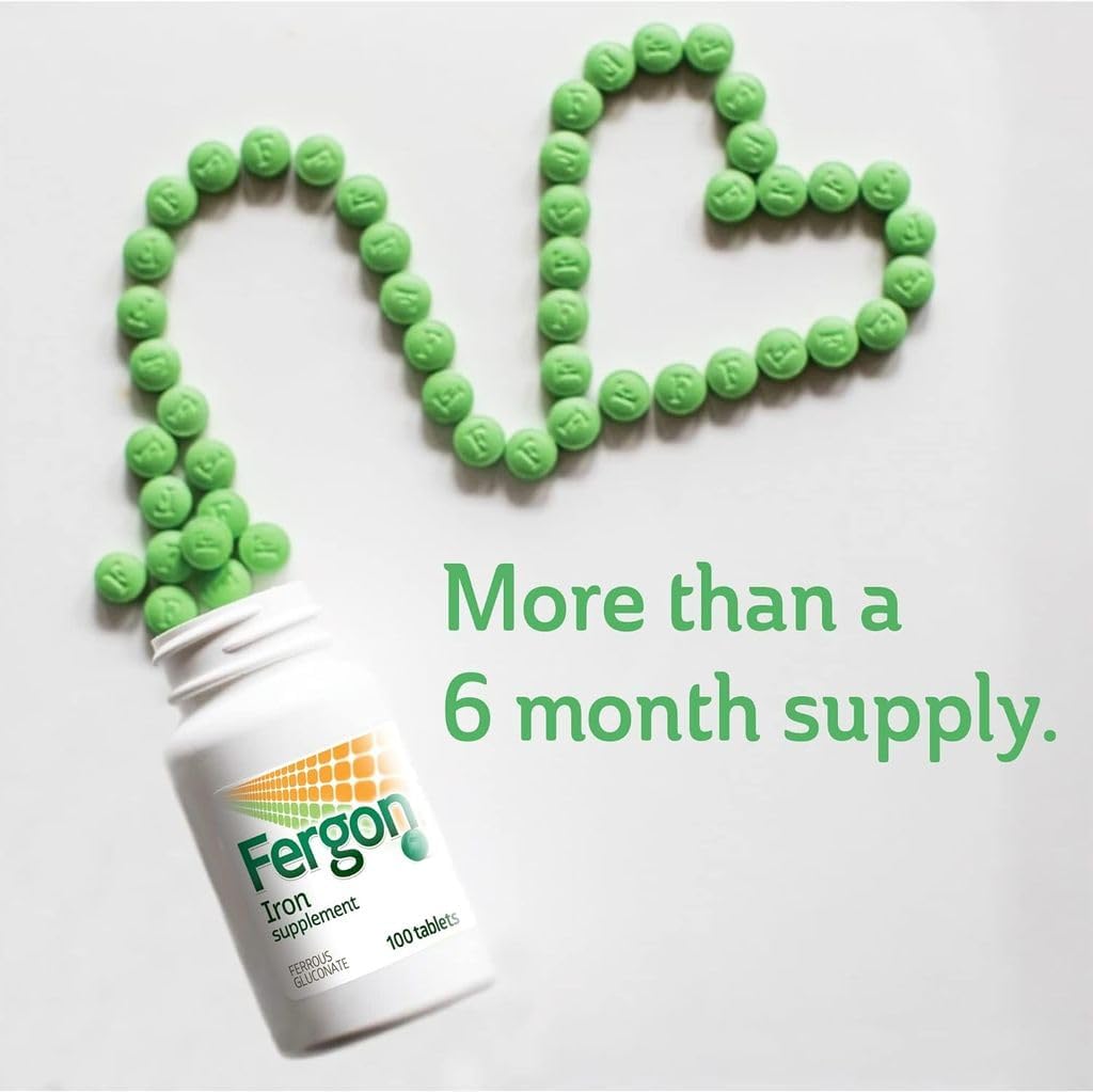 Fergon Iron Highly Soluble & Easily Digested, 27 mg Iron, 100 Tablets
