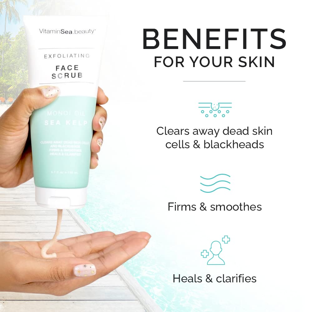 VitaminSea.beauty Monoi Oil & Sea Kelp Peeling für das Gesicht, 5.1 oz