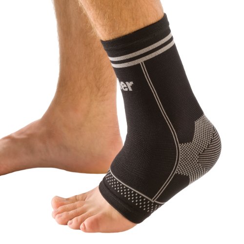 MUELLER Sports Medicine 4-Way Stretch Ankle Support Sleeve, Ankle Pain Relief Support for Men and Women, Ideal for Sprains, Strains, Arthritis, Black