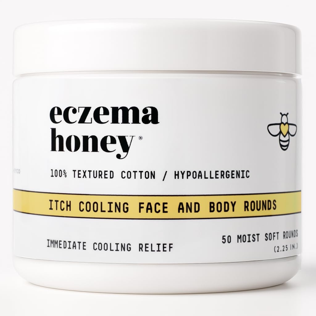 ECZEMA HONEY Itch Cooling Face & Body Rounds for Sensitive Skin (50 Ct)