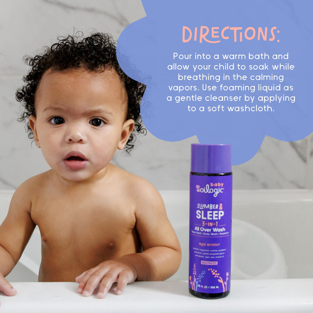 Oilogic 3 in 1 Slumber & Sleep Baby Safe Essential Oil Vapor Bath & Shampoo, 9 fl oz