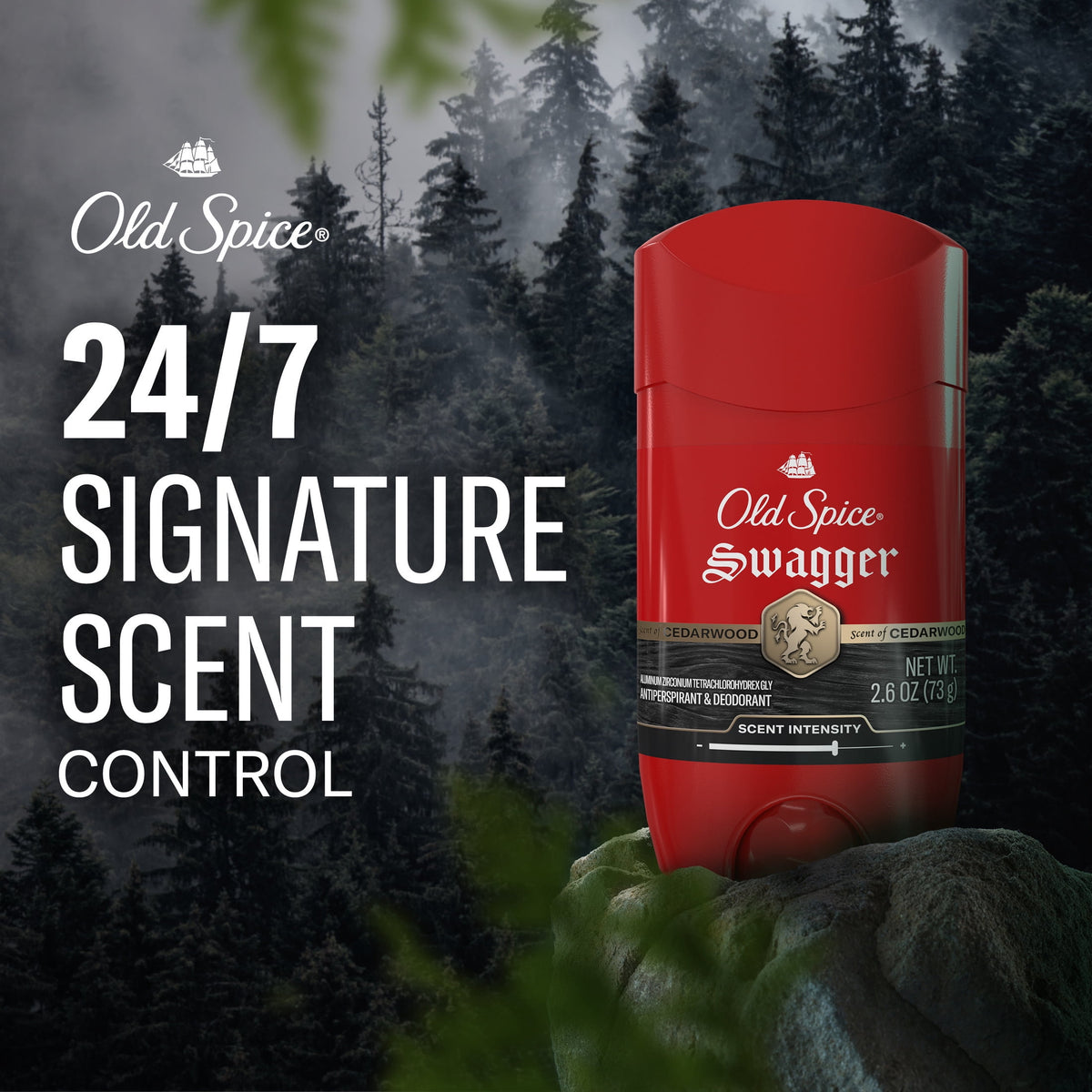 Old Spice Deodorant for Men, Antiperspirant, Swagger, 24/7 Sweat & Odor Protection, 2.6 oz, 2-Pack
