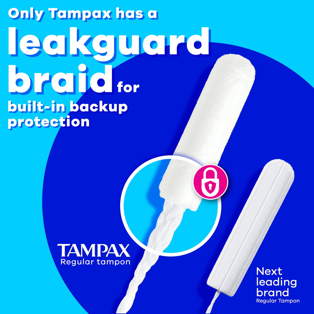 Tampax Pearl Tampons Multipack with LeakGuard Braid, Light/Regular, 34 Count