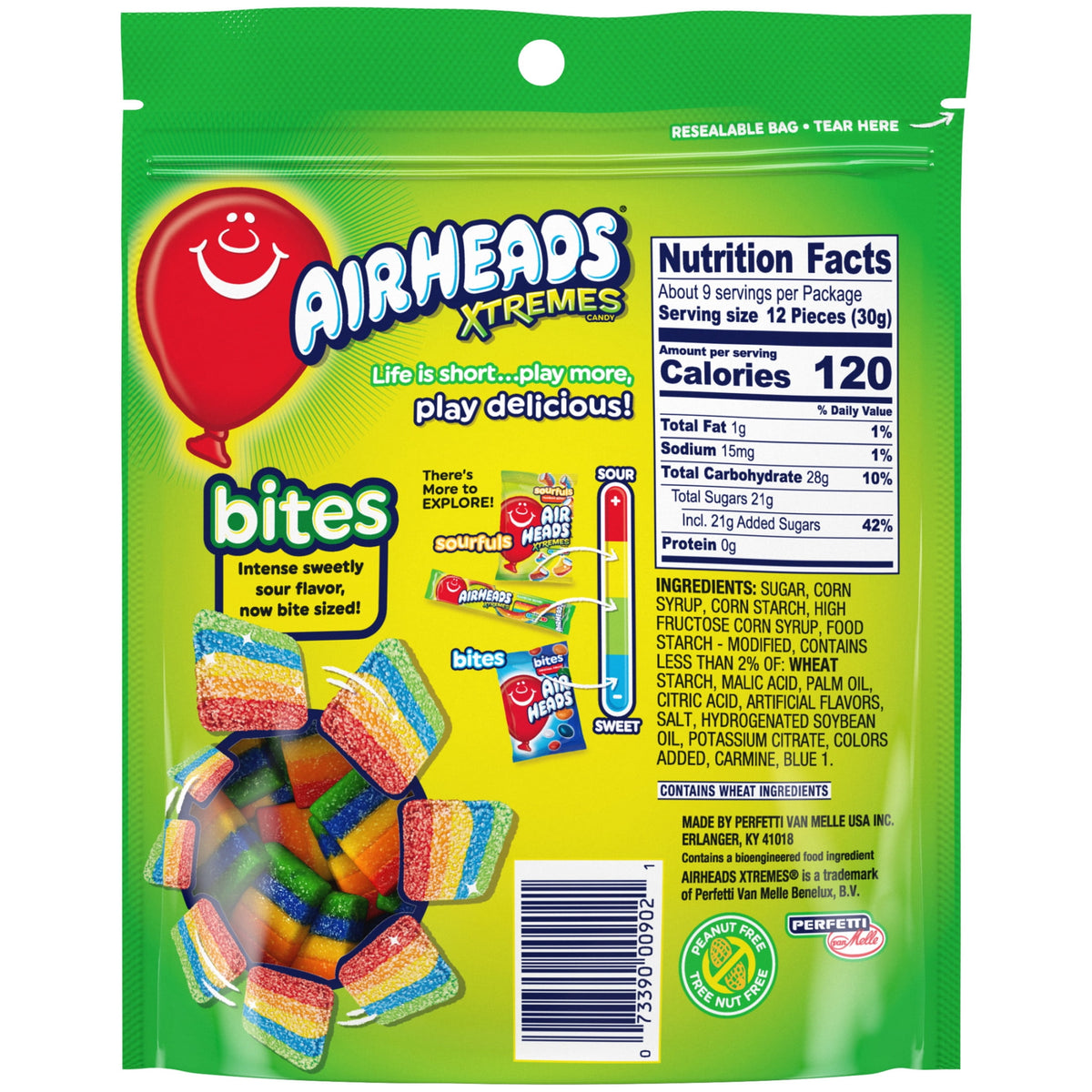 Airheads Xtremes Bites Sweetly Sour Candy, Rainbow Berry, 9 oz