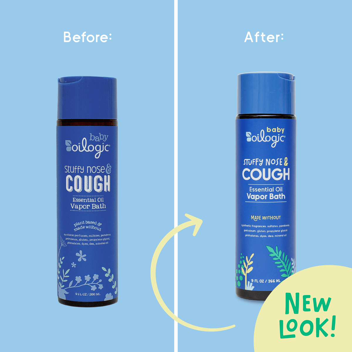Oilogic Stuffy Nose & Cough, Essential Oil Vapor Bath for Baby, 9 fl oz