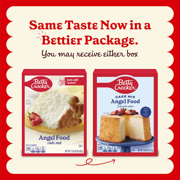 Betty Crocker Angel Food Cake Mix, Just Add Water, 16 oz