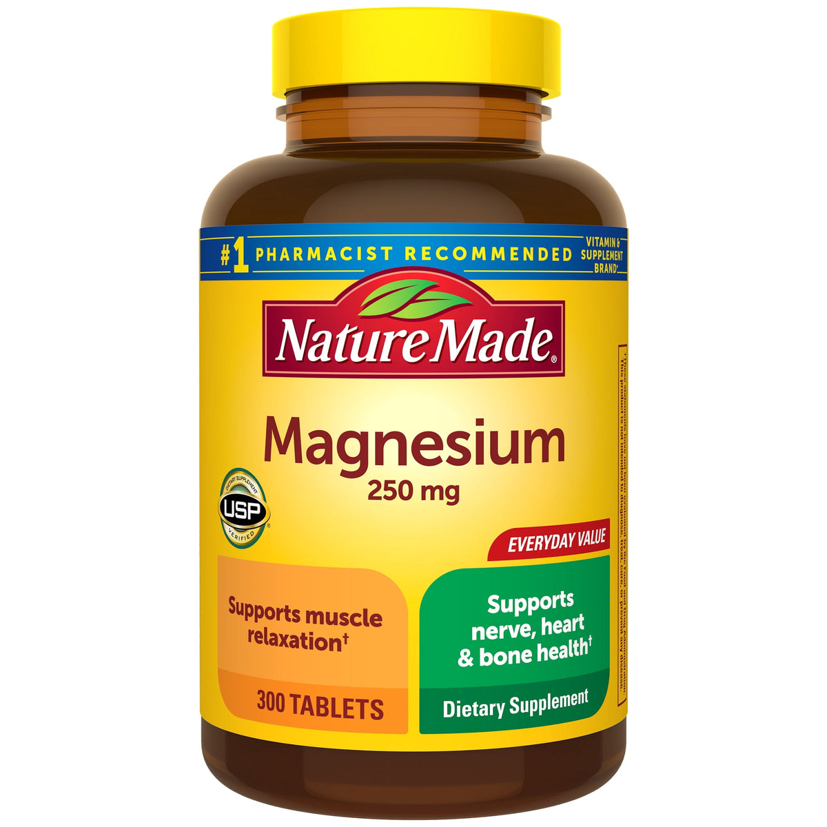 Nature Made Magnesium Oxide 250 mg Tablets, Dietary Supplement, 300 Count