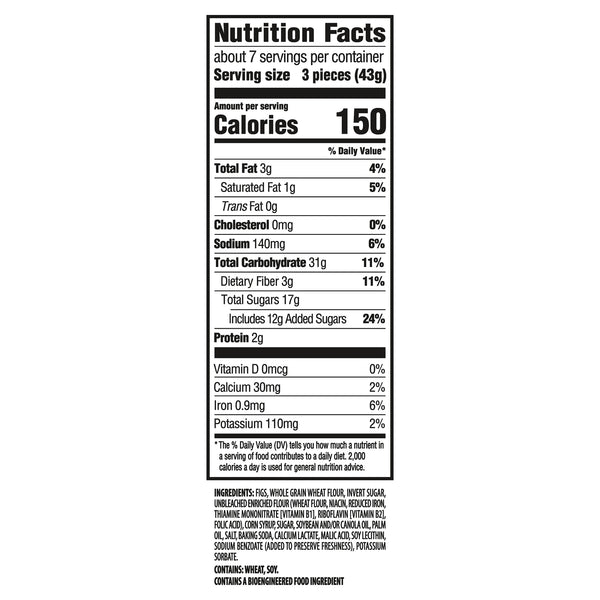 NEWTONS Soft Baked Real Fruit Fig Bars, Fig Cookies, 10 oz