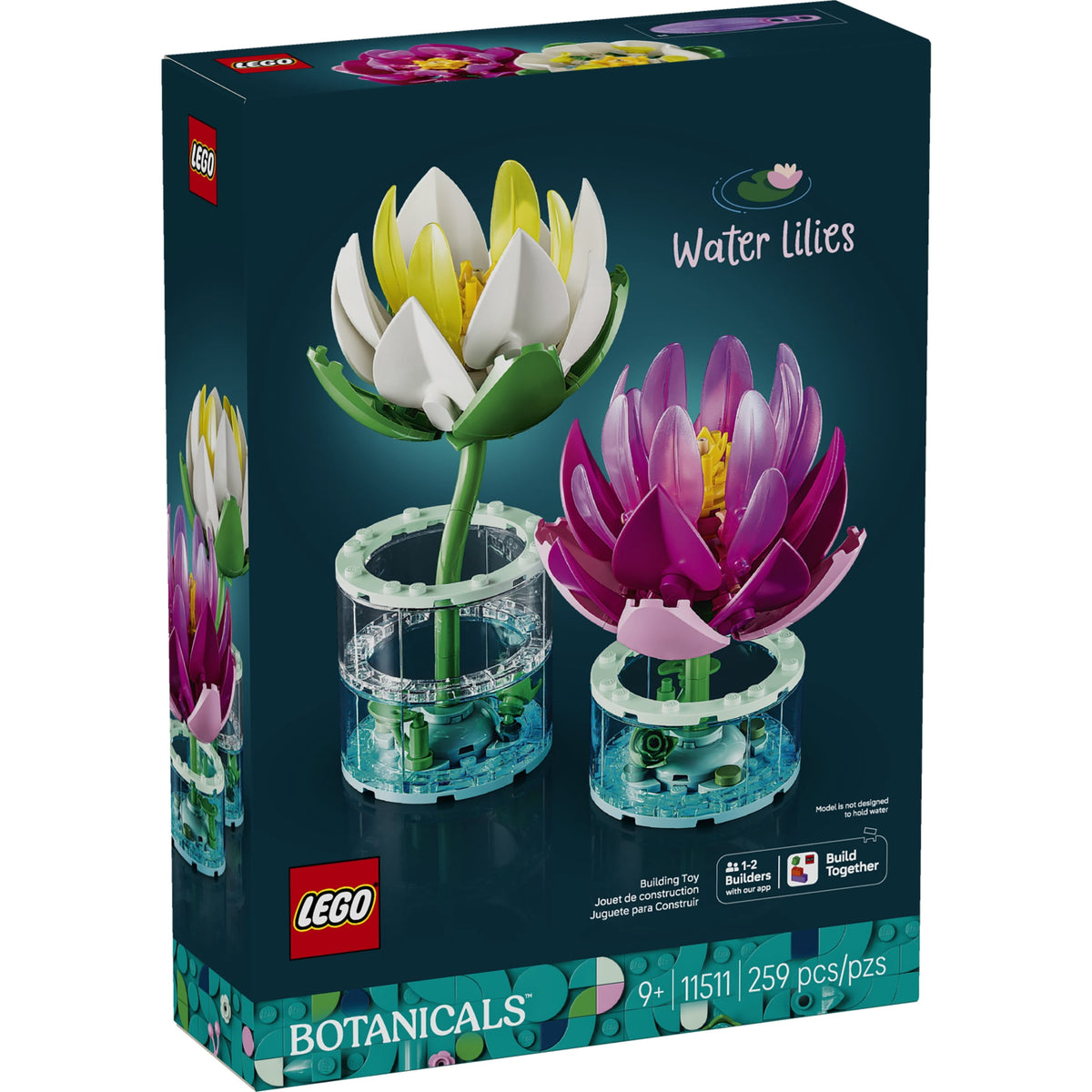 LEGO Botanicals Water Lilies Building Set 11511, Artificial Flower Home Decor, Ages 9+