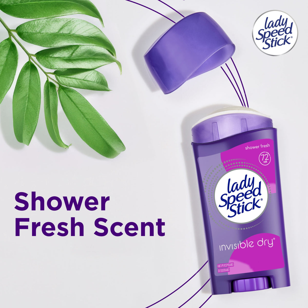 Lady Speed Stick Antiperspirant Deodorant for Women, Shower Fresh Scent, 2.3 oz Stick (2 Pack)