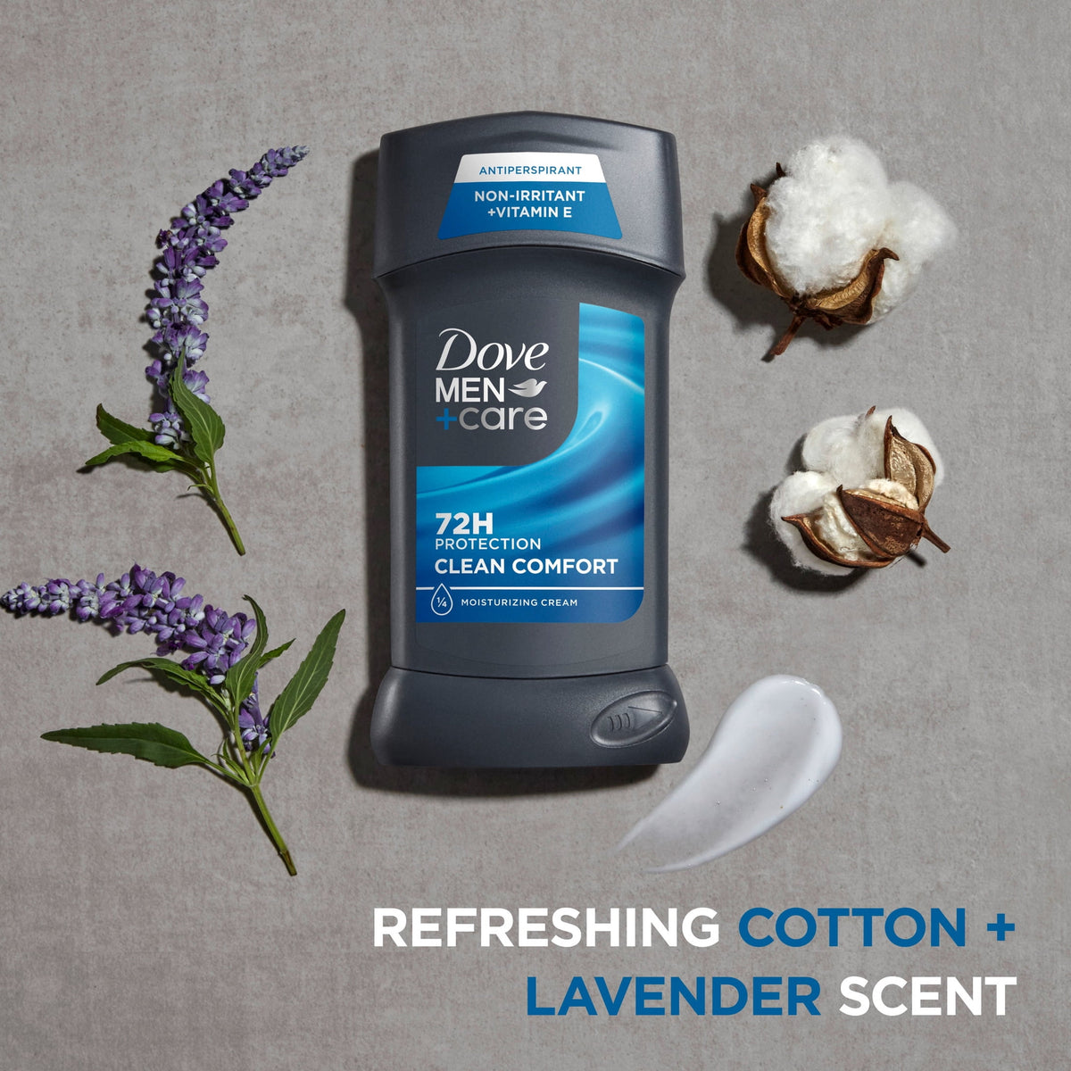 Dove Men+Care Antiperspirant Deodorant Stick 72-Hour Sweat & Odor Protection Clean Comfort Antiperspirant for Men With 1/4 Moisturizing Cream,. 2.6 oz