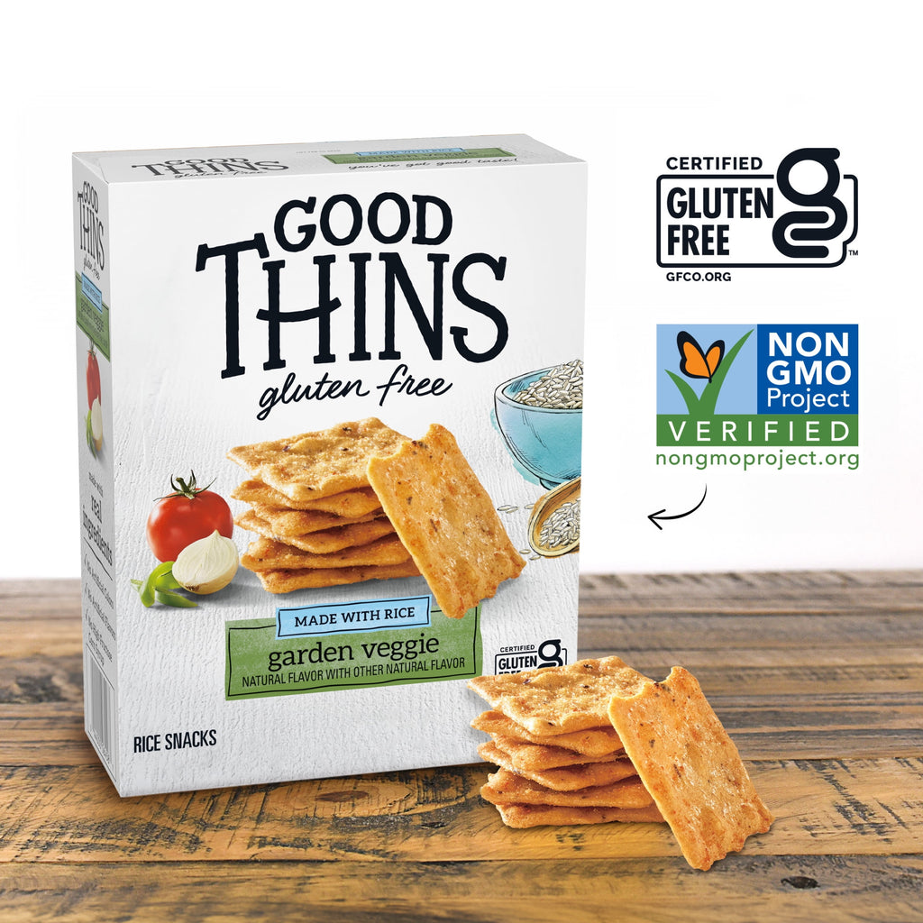GOOD THINS Garden Veggie Rice Snacks Gluten Free Crackers, Snack Crackers, 3.5 oz