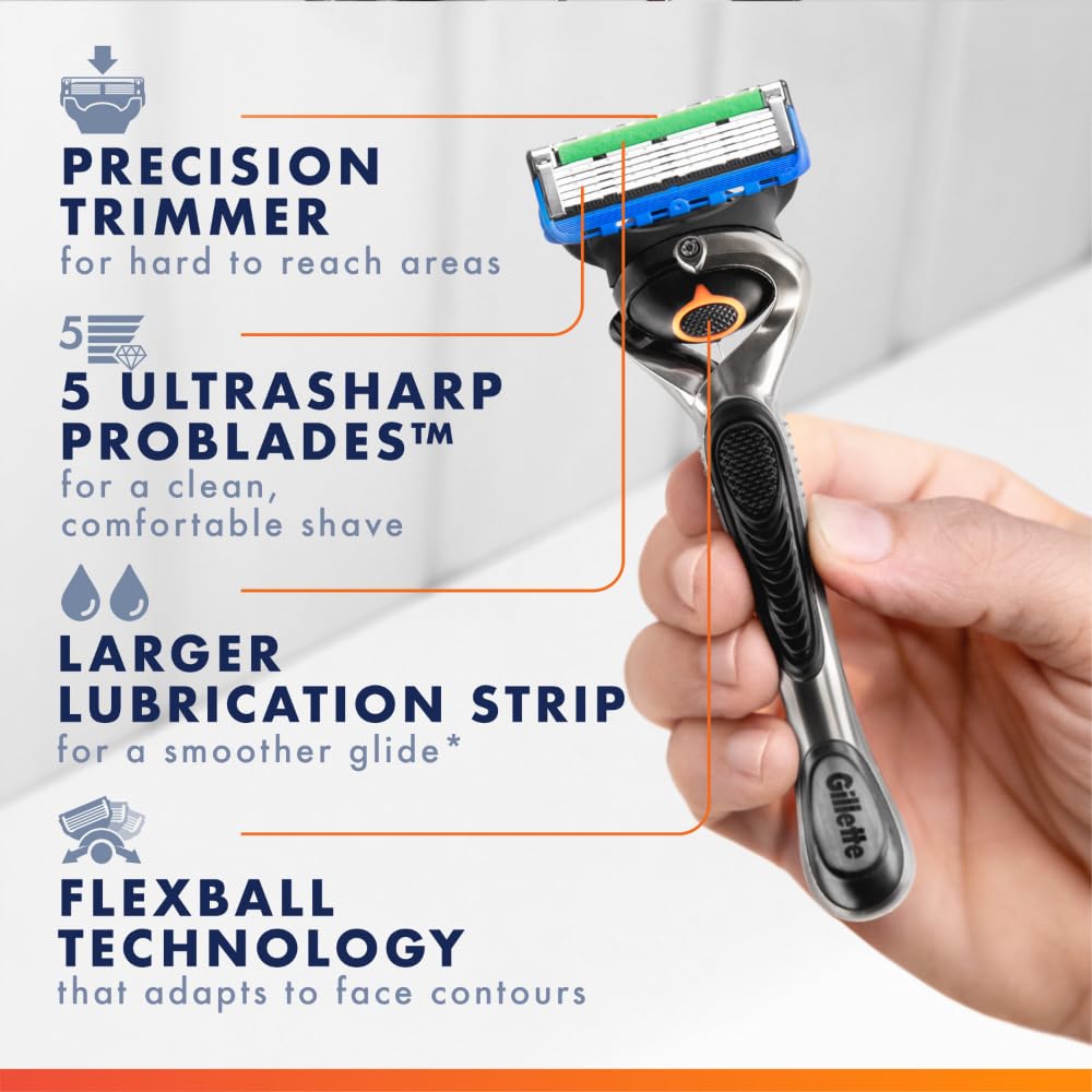 Gillette ProGlide Razor Refills for Men, 4 Razor Blade Refills