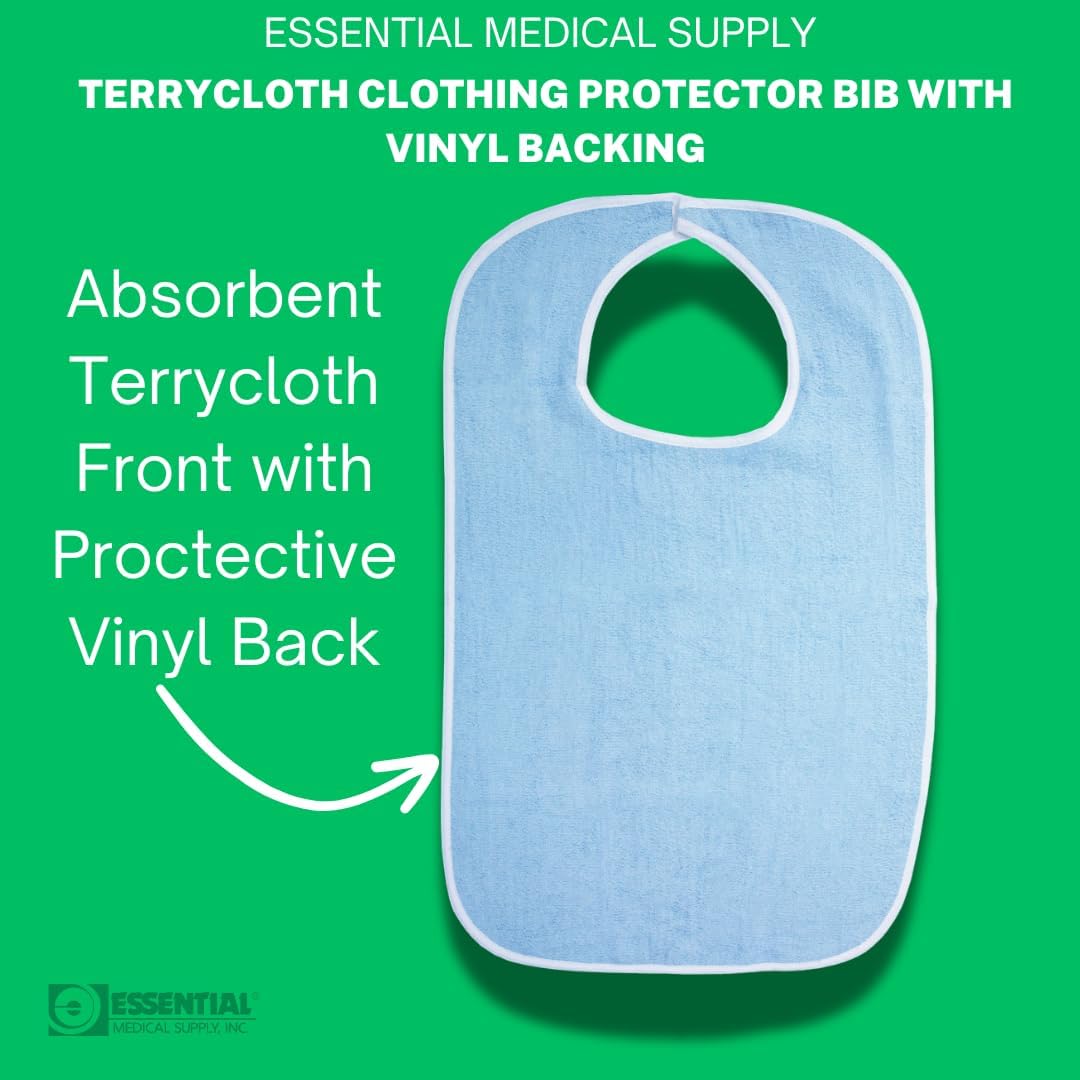 Essential Medical Supply Standard Bib, Blue, 18 Inch X 30 Inch