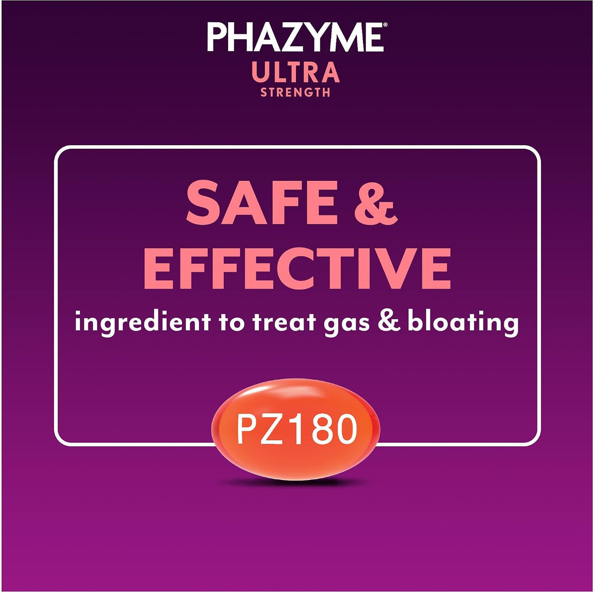 Phazyme Ultra Strength Anti-Gas 180mg Simethicone Fast Gels, 48 Count