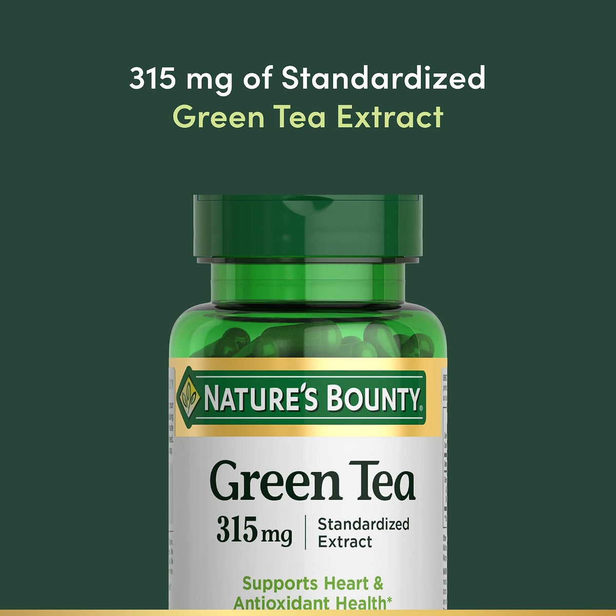 Nature's Bounty Green Tea Pills 315mg, 100 Capsules
