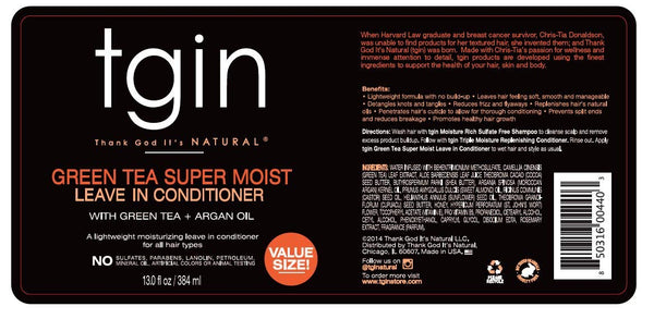 tgin Green Tea Super Moist Leave In Conditioner, 13 oz