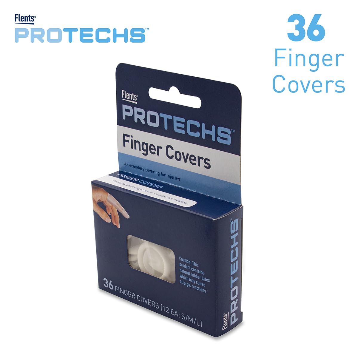 Flents First Aid Finger Cots, Strong Latex Protective Covers, 36 Count