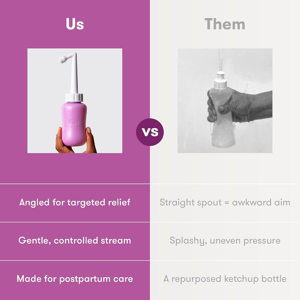Frida Upside Down Peri Bottle for Postpartum Care, Portable Bidet