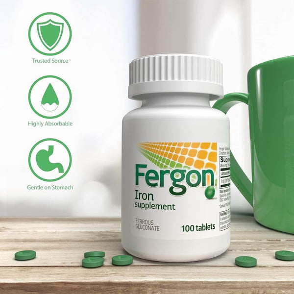 Fergon Iron Highly Soluble & Easily Digested, 27 mg Iron, 100 Tablets