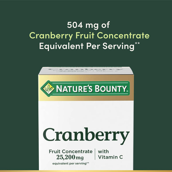 Nature's Bounty Cranberry Dietary Supplement, 25,200Mg, 60 Softgels