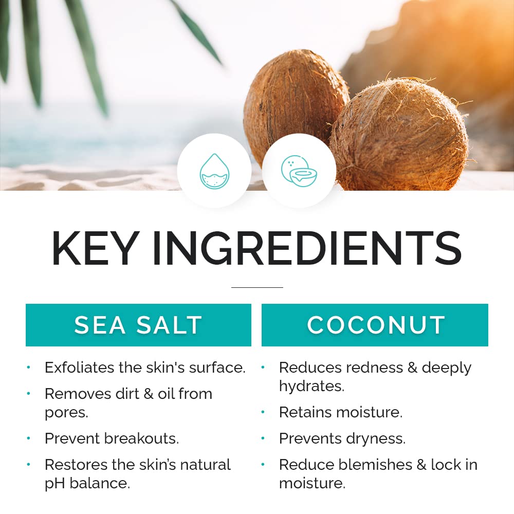 VitaminSea.beauty Sea Salt & Coconut Gentle & Brightening Gesichtspeeling, 5.1 oz