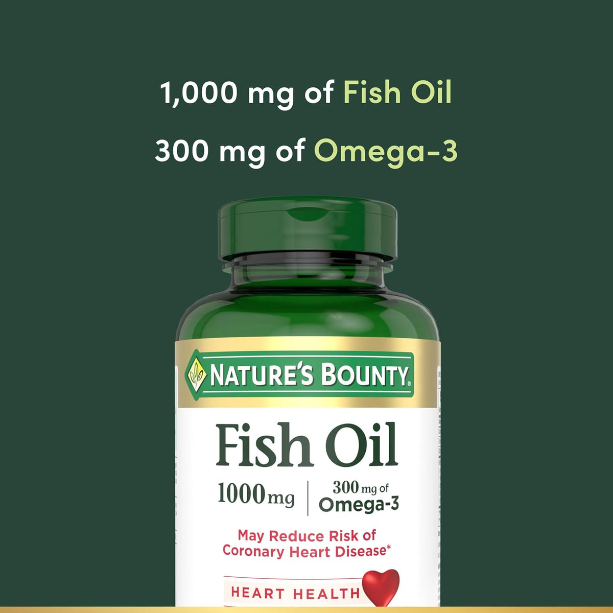 Nature's Bounty Fish Oil, Supports Heart Health, 1000mg, 145 Count
