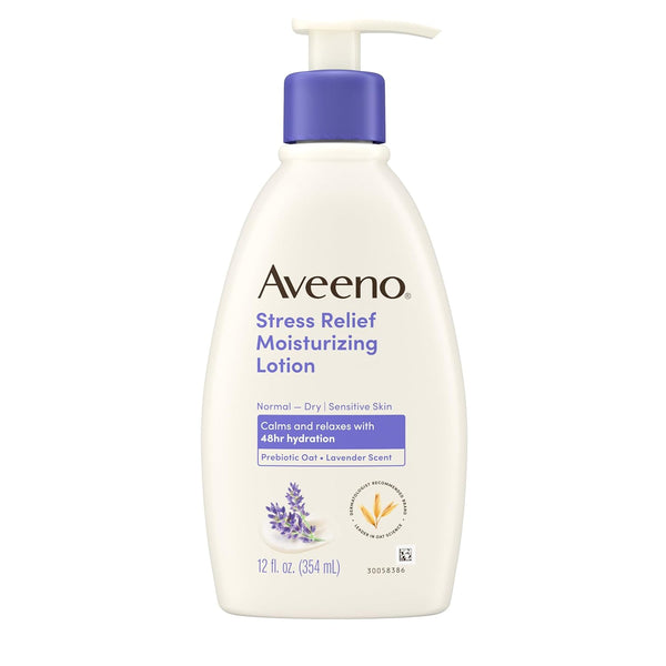 Aveeno Stress Relief Moisturizing Body Lotion, Lavender Scent, 12 fl. oz