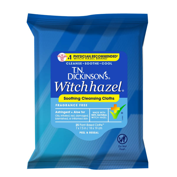 T.N. Dickinson's Witch Hazel Soothing Cleansing Cloths | 25 Wipes