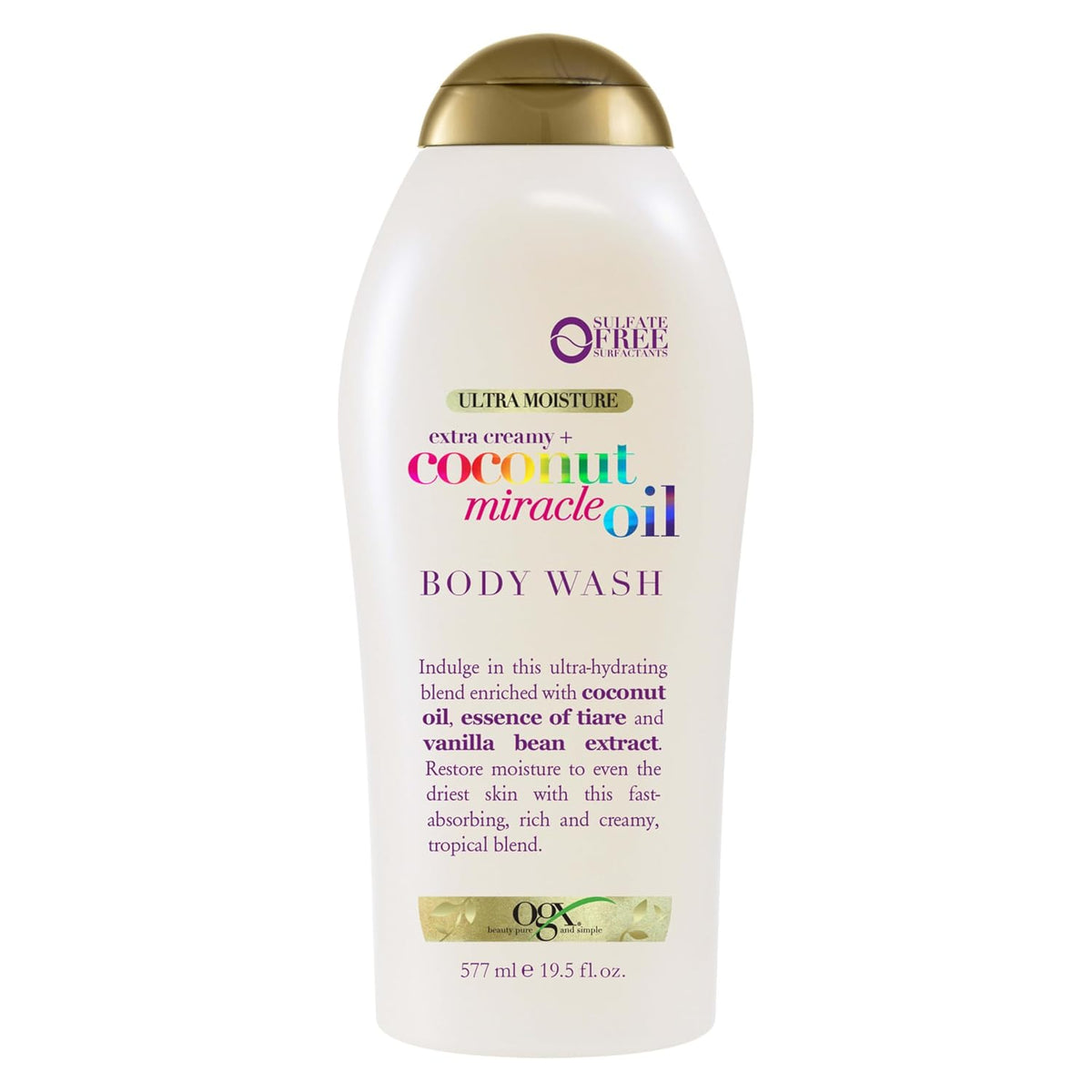 OGX Extra Creamy + Coconut Miracle Oil Moisture Body Wash, 19.5 fl oz