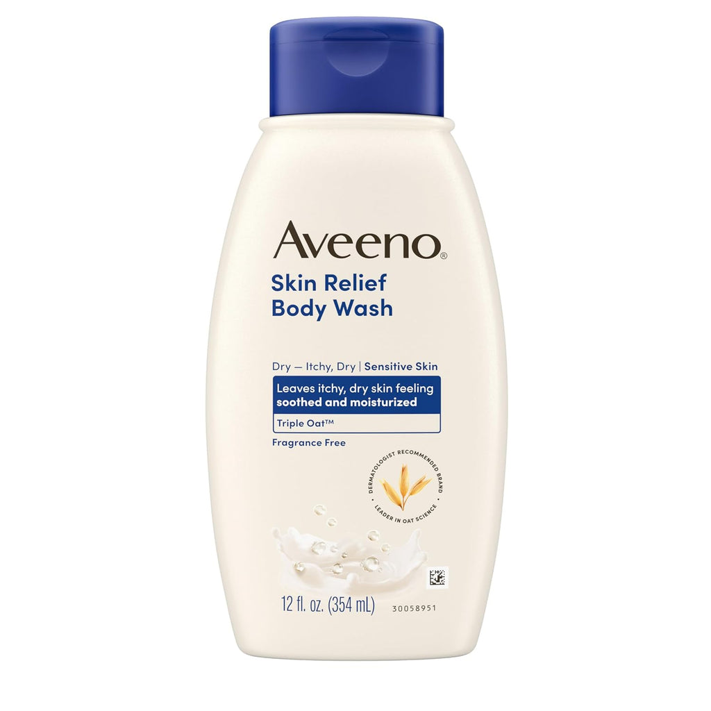 Aveeno Skin Relief Body Wash, Fragrance-Free, 12 fl. oz