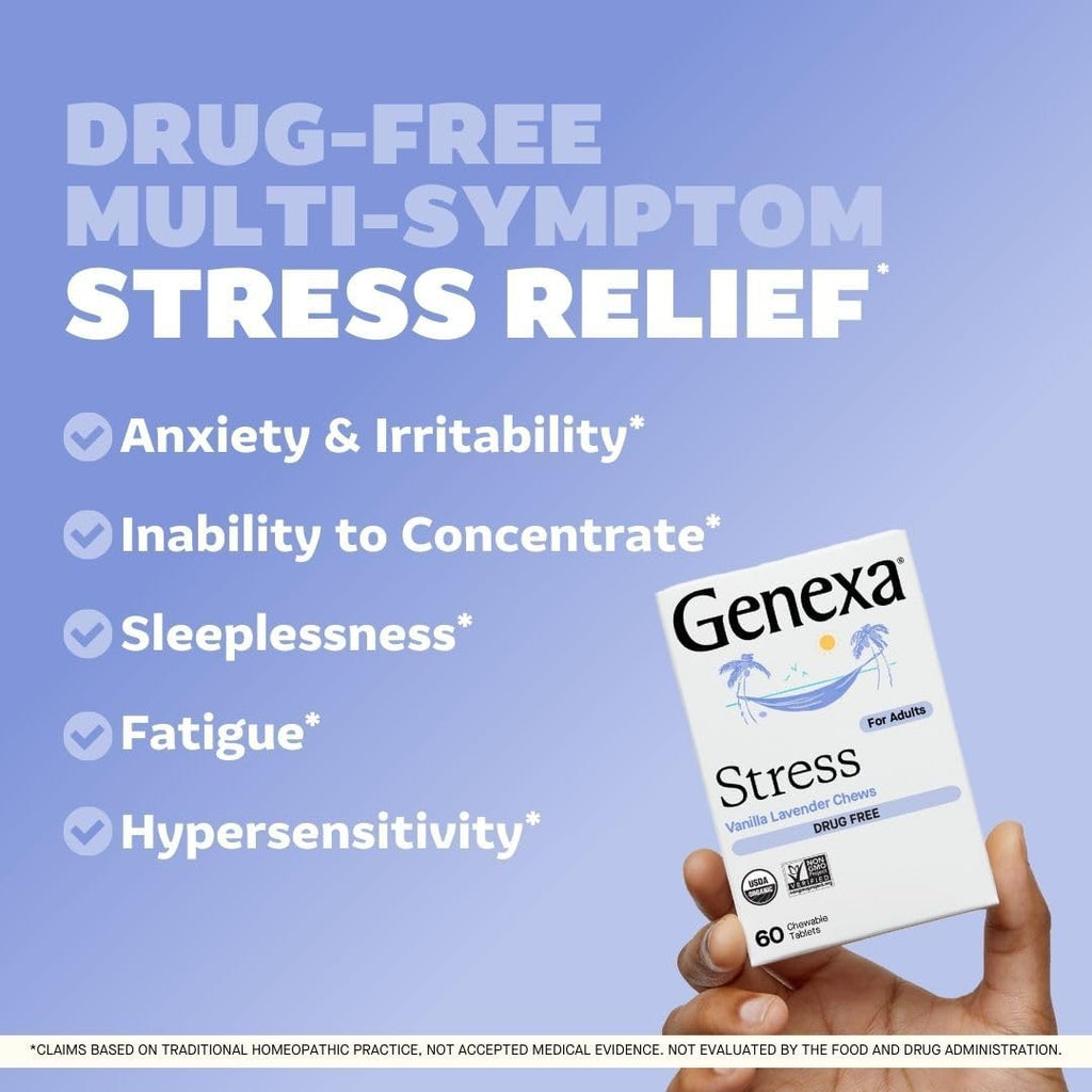 Genexa Stress, Anxiety & Stress Relief Made Clean, 60 Chewable Tablets